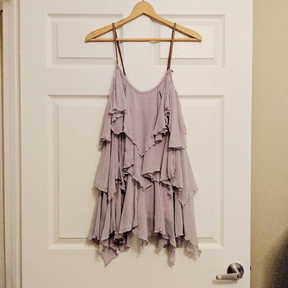 FP Lavender, Leather Strap Tunic / Mini Dress